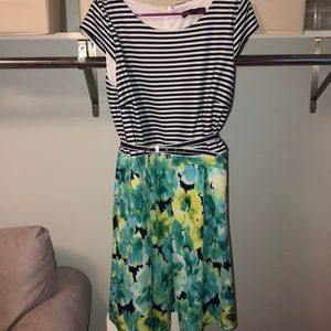 Size 16 Floral and Stripe dress